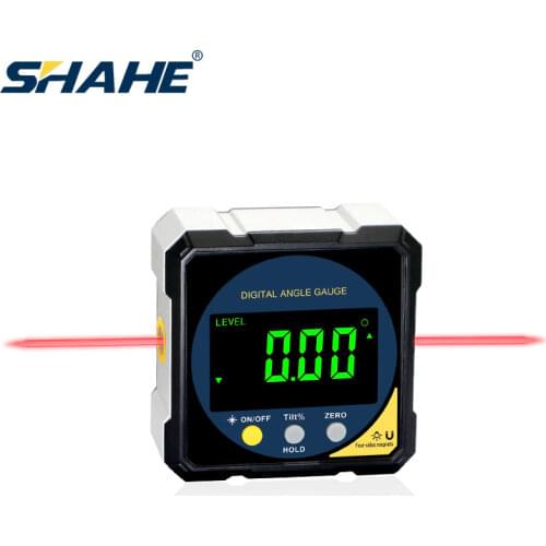 Shahe Rechargeable Battery Digital Level Protractor Inclinometer 2-side Laser Magnetic Level Angle Meter With 4-sides Magnets