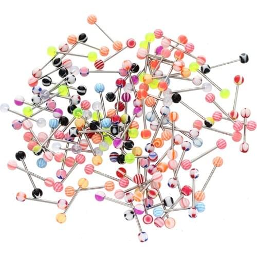 100 X Ball Tongue Nipple Bar Ring Barbell Body Piercing