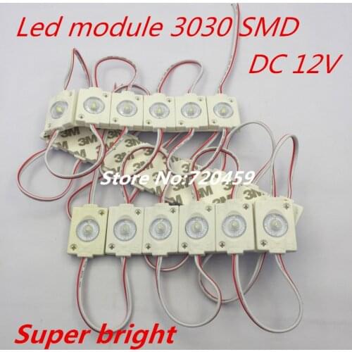 20pcs Super bright DC12V led module 3030 SMD 1.5W with convex lens led modul light for signage advertising