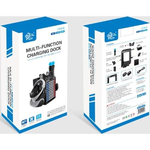 LED Charging Dock Station Display Stand with 11Pcs Game Discs Boxes Holder for PS4/Slim/Pro Console PS4/PS Move Controller/PSVR