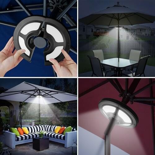 LED Solar Umbrella Lights Outdoor Patio Umbrella Lamp For Camping Tent Umbrella Lighting USB Charging