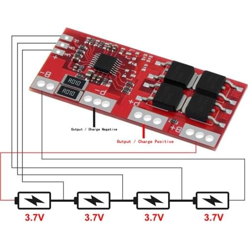 Smart Electronics 4S 30A High Current Li-ion Lithium Battery 18650 Charger Protection Board 14.4V 14.8V 16.8V Overcharge