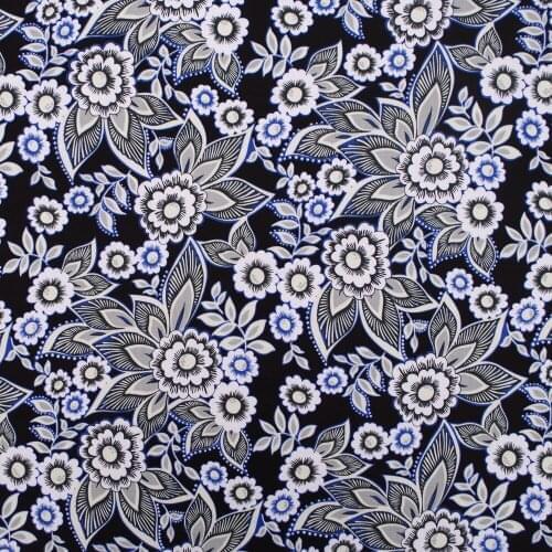 1 yard Cotton Woven Fabric for sewing pathwork, dress, cloth, bedding, hadmaking, Flowers and leaves (width=140cm)