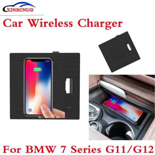 10W QI Car wireless Charger Photo For BMW 7 Series G11/G12 2015-2019 Fast Charging Case Plate Central Console Storage Box