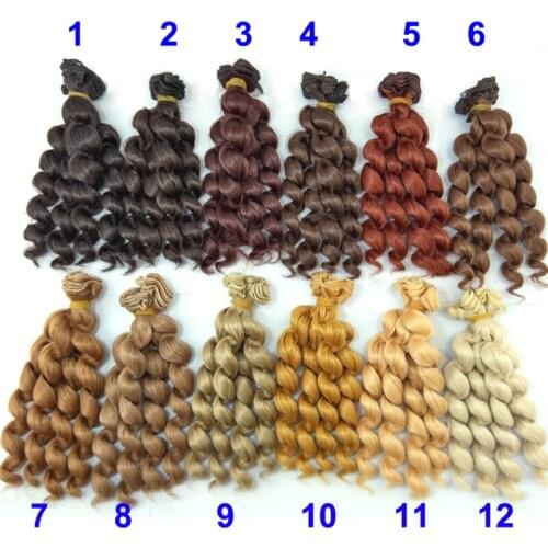 15cm x 100cm brunette blonde coffee brown natural color curly doll wigs hair for 1/3 1/4 1/6 BJD SD diy