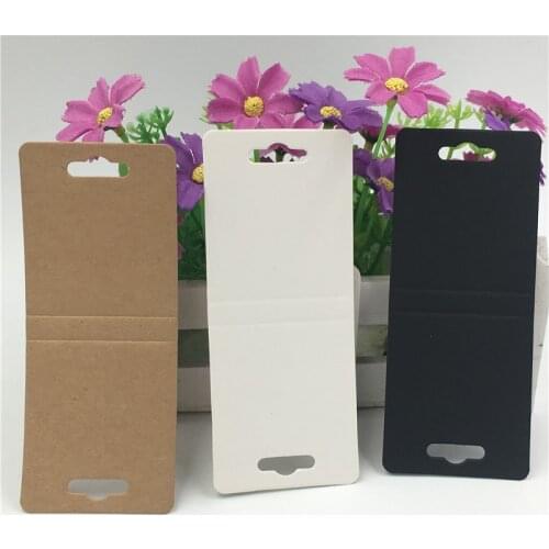 400PCS/Lot 12*5cm Blank Paper Necklace Hand Chain Cards Jewelry Displays Packaging Cards Accept Custom Logo Brown Black White