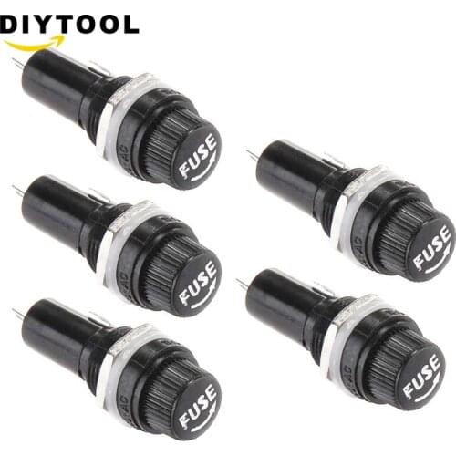 5 Pcs AC 10A 250V 15A 125V Electrical Panel Mounted 5x20mm Fuse Holder For Radio Auto Stereo