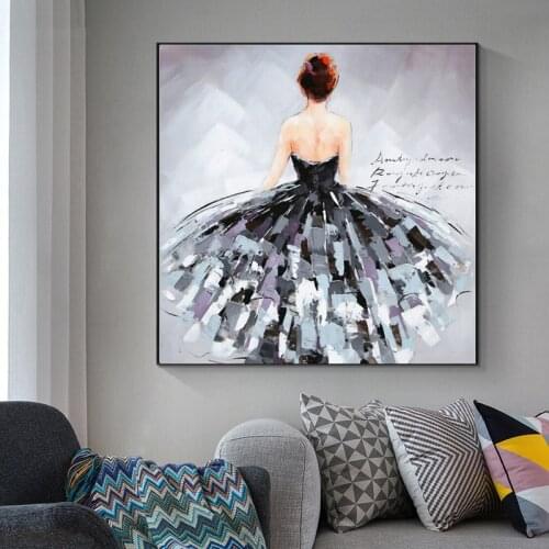 Abstract Oil Painting Classical Dancer Girl Posters and Prints on Canvas Wall Art Picture for Living Room Home Design Decor