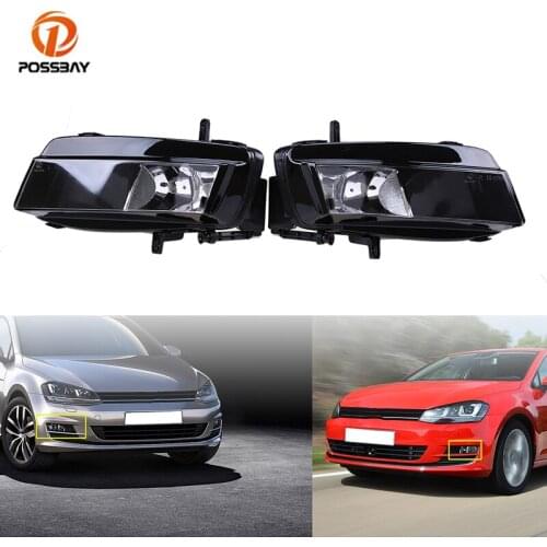 POSSBAY Car Front Fog Lamp Assembly Shell Daytime Running Lights Cover Car Styling Fit H11 Bulbs for VW GOLF MK7 5G 2012-2016