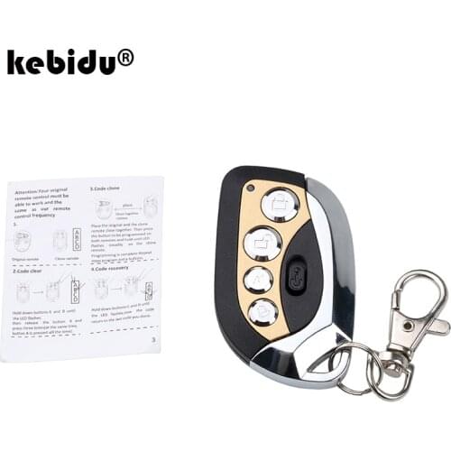 Kebidu Wireless Auto Remote Control Duplicator 433MHz Frequency Adjustable Car Keychain with Battery for Car Alarm Motorcycle