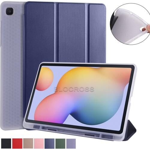 For Samsung Galaxy Tab S6 Lite 10.4 SM-P610 P615 Case with Pencil Holder Soft Back Smart Cover for Galaxy Tab S6 Lite 10.4 2020