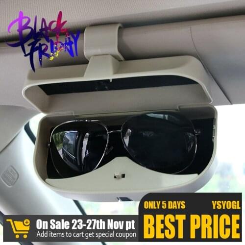 4 Colors Multifunction Car Glasses Case Sunglasses Holder ABS Magnetic Sun Visor Car Sunglass Organizer Holder with 2 Card Slot