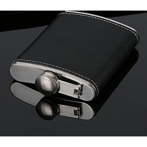 Portable Stainless Steel Hip Flask Flagon Whiskey Wine Pot Bottle Gift 5/6/7/8/9 Oz with Leather Holder JAN88