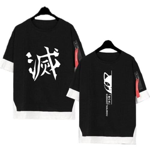 Anime Demon Slayer T Shirt Men Kimetsu No Yaiba Graphic Tees Tanjirou Kamado Unisex Tops Fashion Casual T-shirt