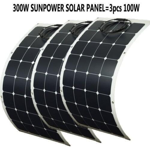 Flexible Solar Panel 300W 200W 100W 32pcs 3.4W/US Solar Cell 12V 24V Battery Charge For RV/ Boat/ Car/Home