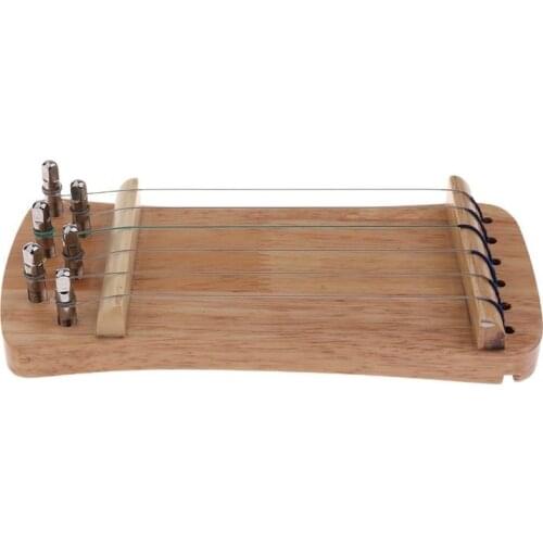 Exquisite Solid Wood Mini 6 String Guzheng Chinese Zither Hand Trainer Gu Zheng Finger-training Exerciser