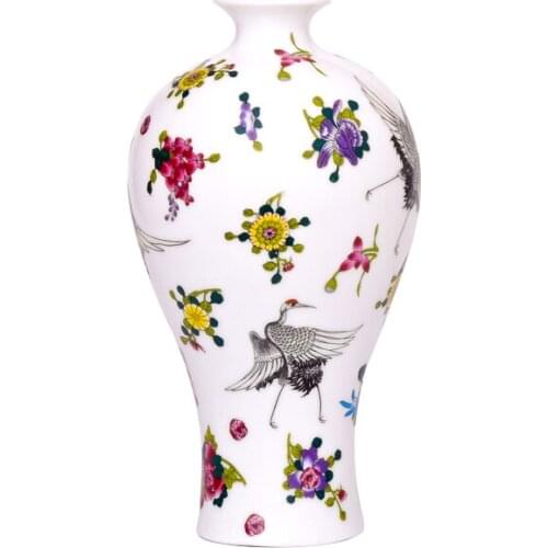 Jingdezhen Ceramic Small Luminous Vase, Flower Arranging Modern Simple Home Decorations, Living Room Table Decoration Accessorie