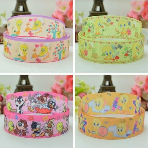 SUPWRF 16 22mm 38 50 75mm Cartoon cute Ribbon Printed grosgrain ribbon hair bow DIY hair accessories C0726