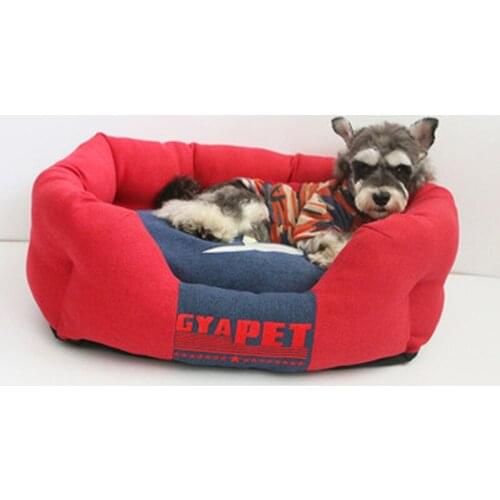 Dog Beds Warm Sleeping Cotton Puppy Bed Washable Detachable Oxford Cloth Kennel Cat Nest Bottom Waterproof Small Cat&Dog Nest