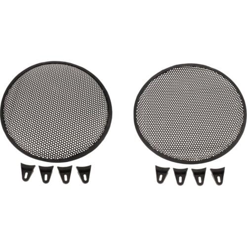 2Pack 12inch Mesh Round Car Speaker Cover, Decoration Loudspeaker Grill, Metal & Durable Black