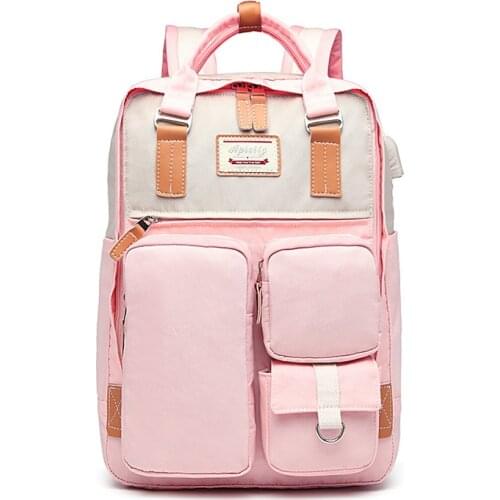 Lovely Multi-Pocket Women Backpack Fashion Waterproof Rucksack for Teen Girls School Bag Cute Student Bookbag Mochilas