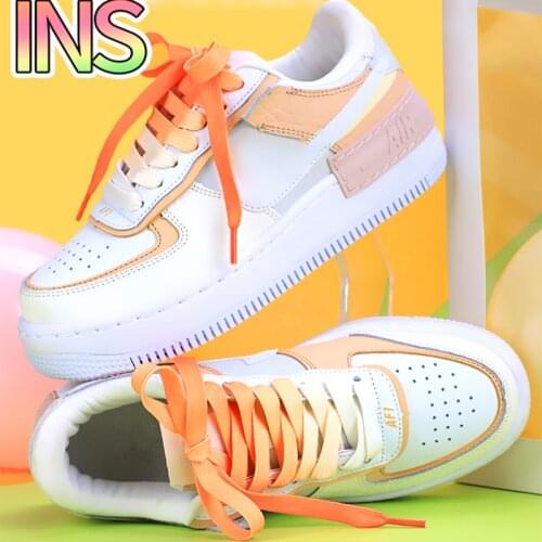 Fashion gradient shoelaces casual men and women shoelace adults&children unisex white AF1 shoes lace for Shoes trings100cm/120cm