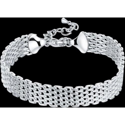 Fashion Jewelry 925 Sterling Silver Bracelet Mesh Bracelet Woman Jewelry Gift