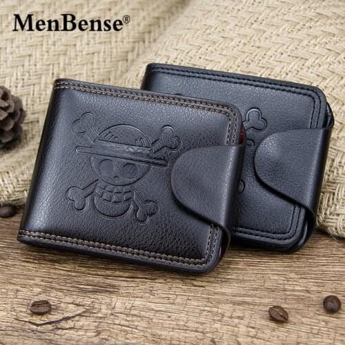 MenBense Pu Leather Youth Student Anime Short Wallet Men Ourse Card Holder Money Mini Female Bag Handbag Male Coin Purse Gift