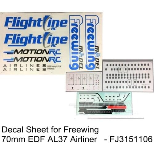Decal Sheet for Freewing 70mm EDF AL37 Airliner - FJ3151106