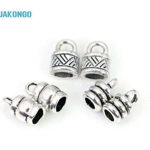 20pcs Tibetan Silver Plated Crimp End Beads fit Jewelry Making Accessories Jewelry Findings DIY Handmade Craft 10x7mm
