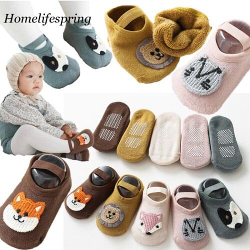 Autumn Winter Soft Cotton Baby Girls Socks Newborn Cartoon Animal Baby Socks Infant Baby Boy Socks Anti Slip Floor Sock Spring
