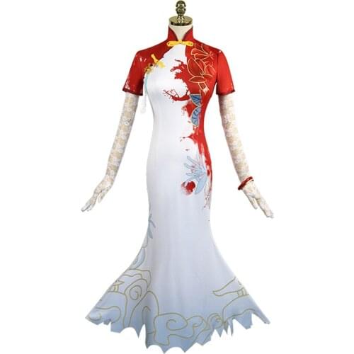 NEW Game Identity V Crimson Michiko Cosplay Thirteen Niang Elegant Sexy Cheongsam Dress Cosplay Costume Comic Performance Dress