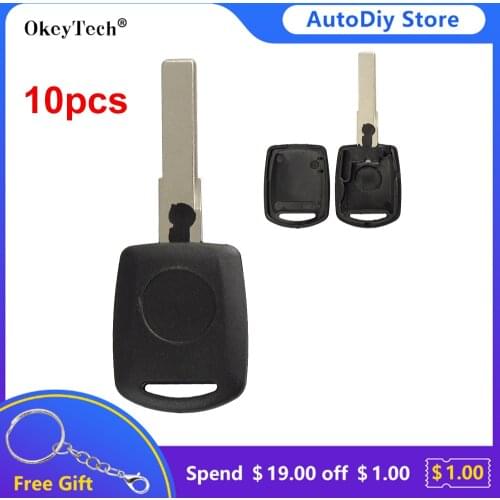 Okeytech 10PCS Transponder Remote Car Key Shell Fob For VW For Volkswagen SKODA Polo Golf SEAT Ibiza Leon Octavia Blank Blade