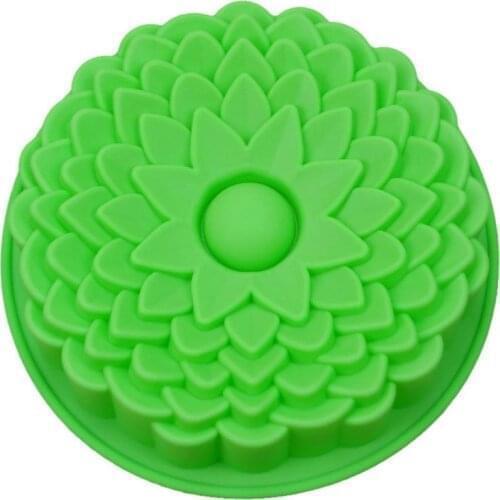 Silicone Cake Mold Large Cake Pan DIY Flower Shape Solid Color Cake Dish Bread Mold Soap Mold Birthday Wedding Party Bread