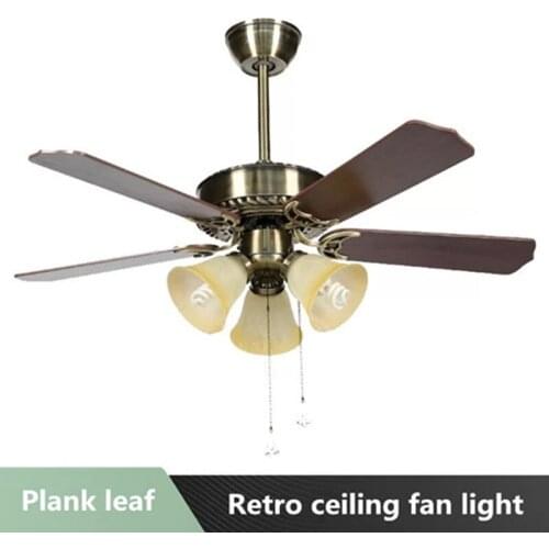 Modern minimalist ceiling fan light wood fan leaf LED smart mute dimming AC 220V 3642 inch dimmer for factory office living room