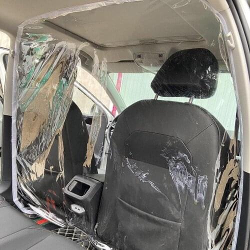 Car Taxi Isolation Film Plastic Anti-Fog Dust Anti-droplet Full Surround Protective Cover Front and Rear White For car Cockpit 7