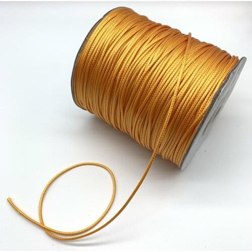 0.5mm 0.8mm 1mm 1.5mm 2mm Gold Yellow Waxed Cotton Cord Waxed Thread Cord String Strap Necklace Rope For Jewelry Making