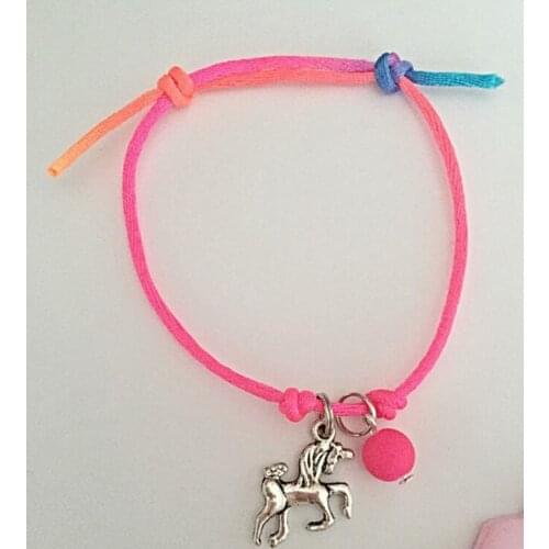 Unicorn Horse Satin Cord Charm Bracelets Good Luck Bracelet For Women Crafts Handmade Fashion Jewelry Accessories 10pcs P570