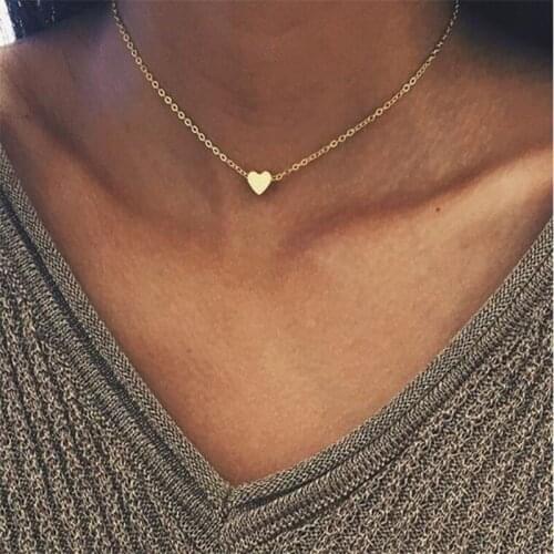 2021 Fashion Women Heart Pendant necklace chain necklace Choker Necklace Jewelry Gift