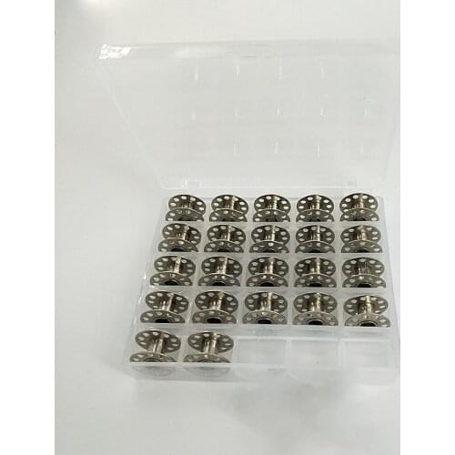 25Pcs Multifunction Thread Core Sewing Machine Bobbins Clothes SupplIies Household Coil Spools Silver Metal