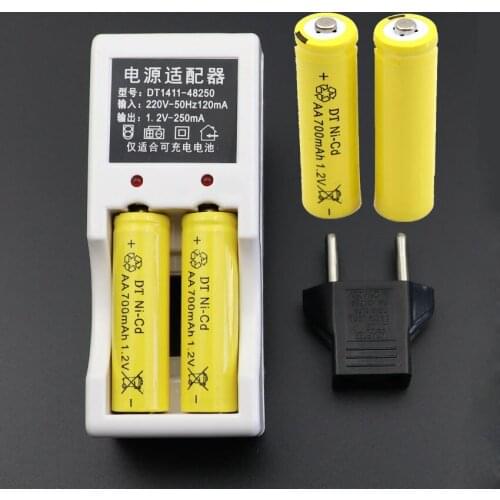 4pcs NICD AA Cell accumulator Rechargeable Battery AA NI-CD 1.2V Batteries bateria recargable + 1pc 1.2v battery charger