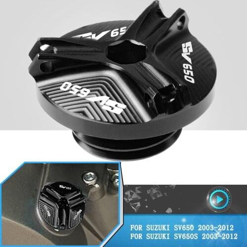 FOR SUZUKI SV650 sv650s SV 650 650S 2003-2012 Motorcycle Accessories Engine Oil Cup Plug Cover Motocross Aluminum Oil Filler Cap