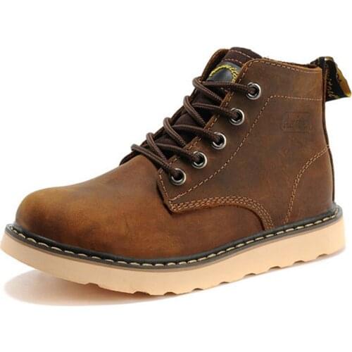 Mens Military Boot Genuine Leather Boots Retro Winter Shoes Men Leather 9#21/10e50