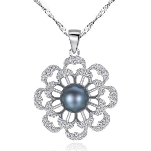 Womens Fashion Pearl Flower All-match Water Wave Chain S925 Sterling Silver