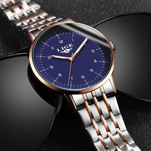 Reloj Hombre 2020 New LIGE Sport Luminous Waterproof Quartz Watches Mens Stainless Steel Military Diving Watch For Men With Box