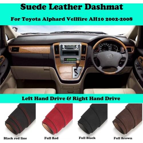 For Toyota Alphard Vellfire AH10 2002-2008 Suede Leather Dashmat Dashboard Cover Pad Dash Mat Carpet Car-Styling Accessories