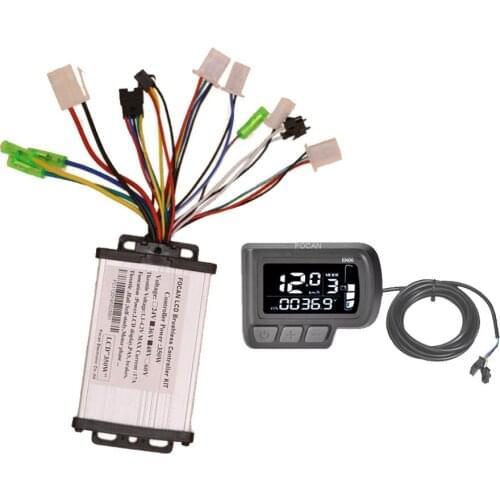 FENGCHANG 36V 48V 350W 18A BLDC Electric scooter Brushless DC Motor E-bike electric bike Controller EN06 LCD Display with USB