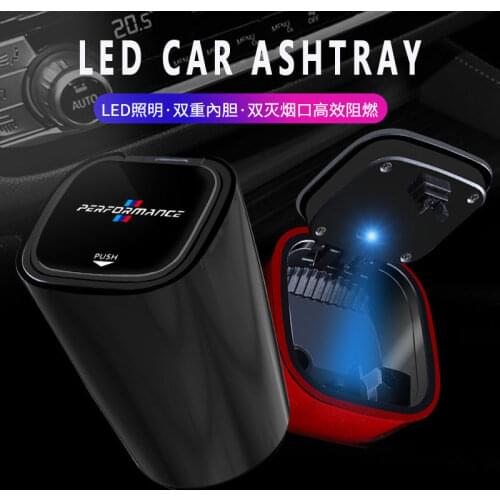 4S Car Ashtray Metal Liner With Blue LED Light For BMW M E90 E91 E92 E93 M3 E60 E61 F10 F07 m5 m6 m7 x4 x5 x1 e30 e39 car