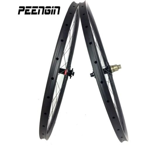 Mountain bike tubular MTB carbon rims-and-wheels 27.5er 27mm Width disc rear carbon wheel for xc free ride novatec red/black hub