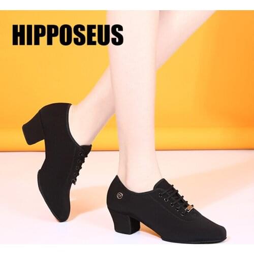 Hipposeus Dance Shoes Women Men Modern Latin Tango Dance Shoes Ballroom Salsa Party 5cm Heel Girls BoyDancing Shoes Professional